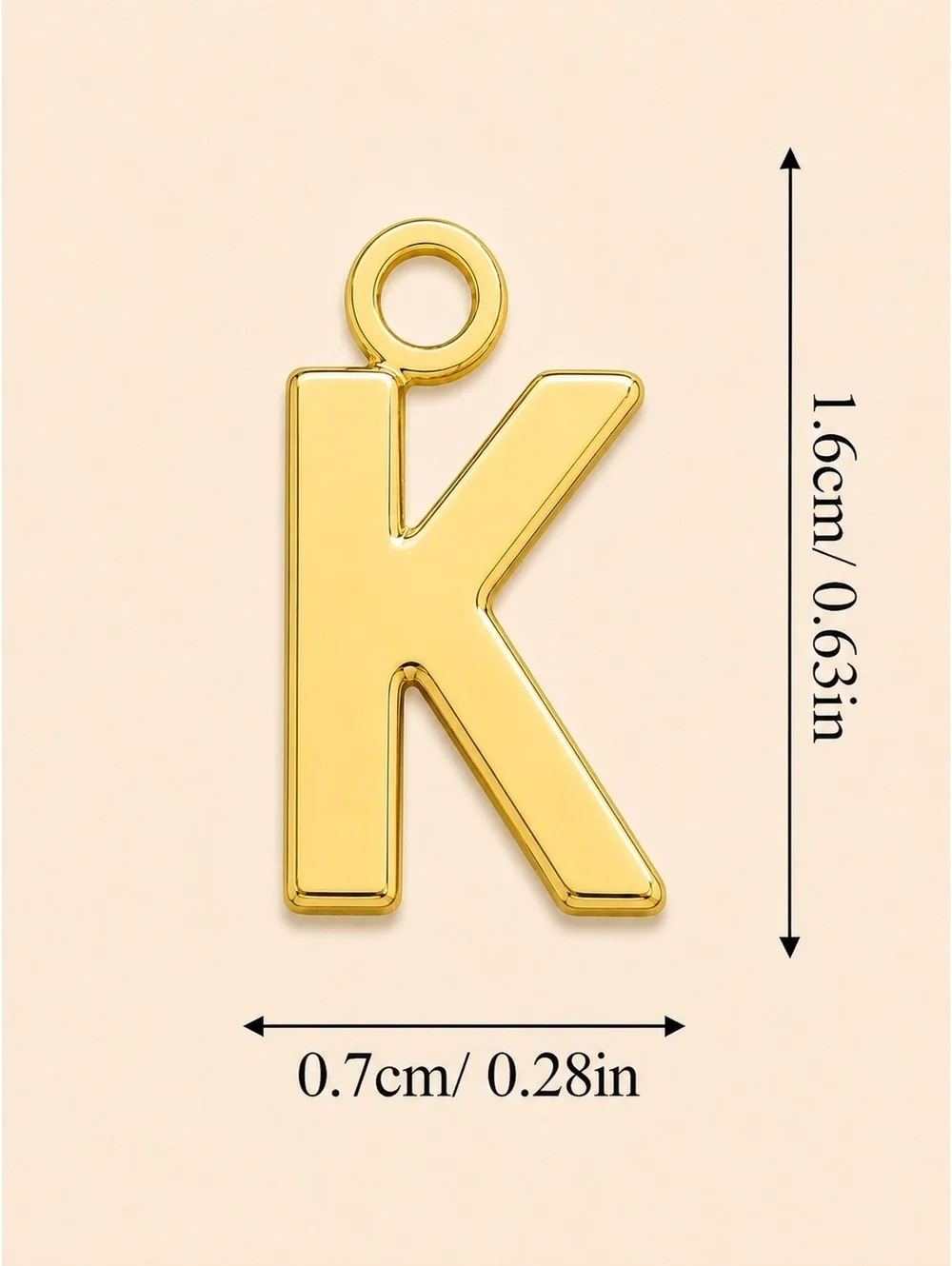 Gold Tone Charm Keychain with Customizable Letter Pendant